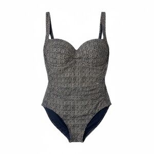 NIP TUCK Nautical Foil Joanne One Piece Multi-Cup Swimsuit Size 10 Navy & Gold